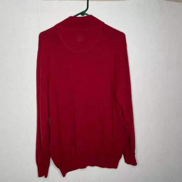 NWOT FootJoy FJ 1/4 Zip Long Sleeve Sweater Men Size XL Raspberry Pink 100% Wool - Picture 6 of 9